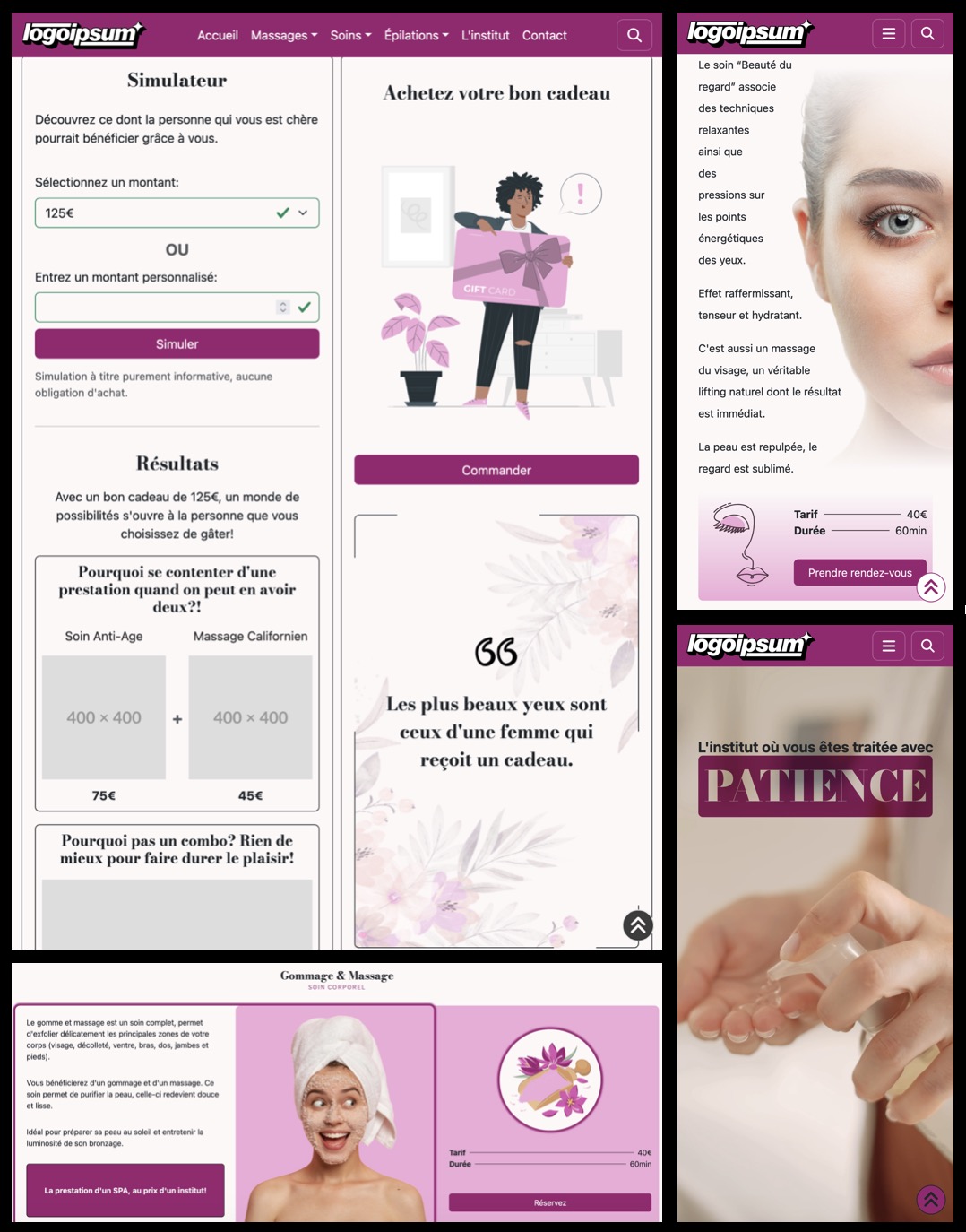 Salon website photo grid three